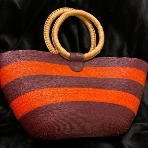 Straw Striped bag